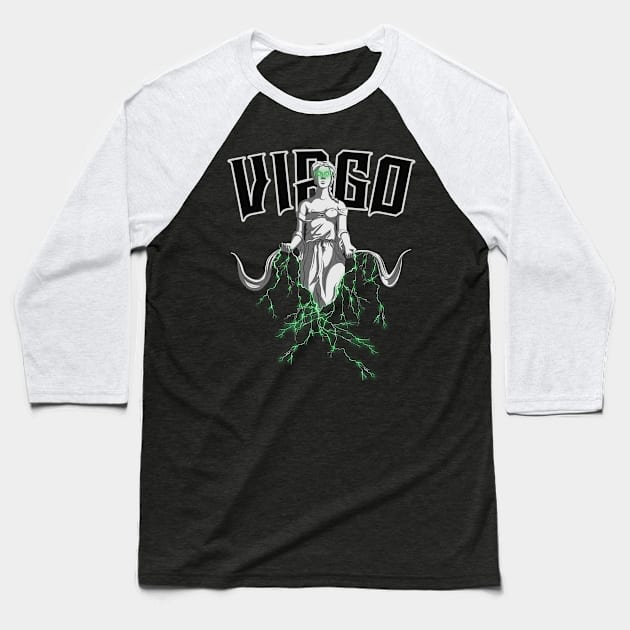 Lightning Virgo (green) Baseball T-Shirt by RampArt